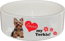 The Memory Company I Love My Yorkshire Terrier Ceramic Pet Bowl, 2.5-cups