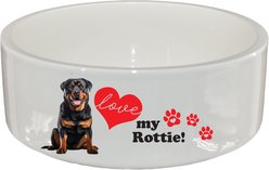 The Memory Company I Love My Rottweiler Ceramic Pet Bowl, 2.5-cups