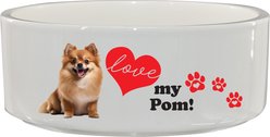 The Memory Company I Love My Pomeranian Ceramic Pet Bowl, 3.75-cups