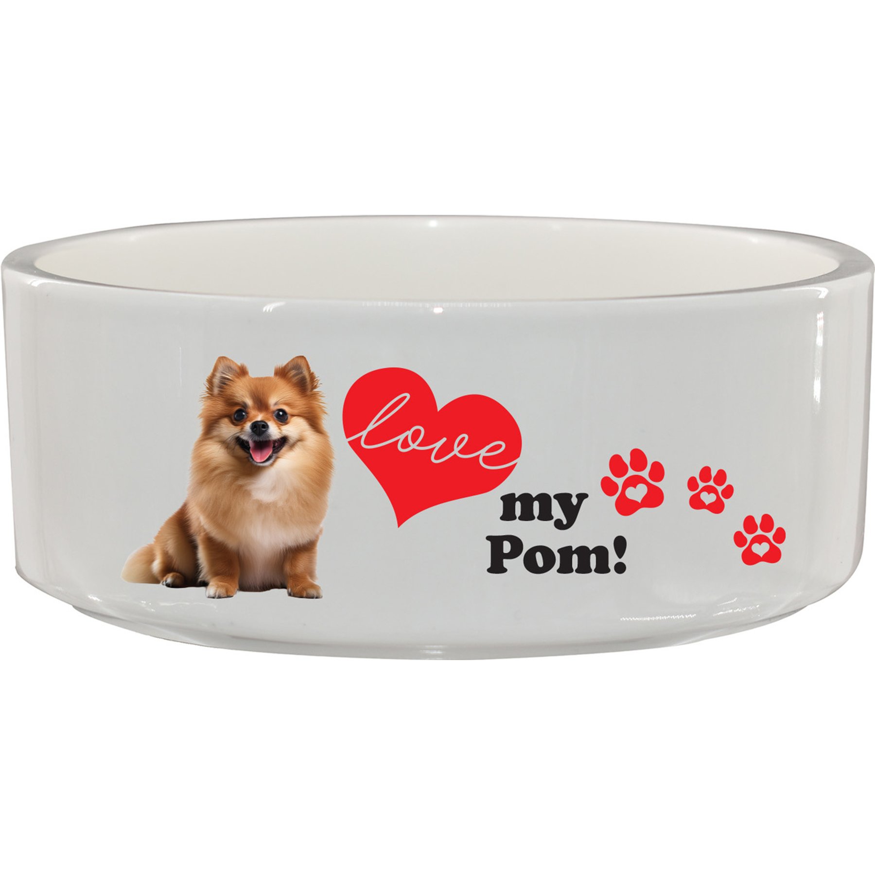 The Memory Company I Love My Pomeranian Ceramic Pet Bowl, 3.75-cups