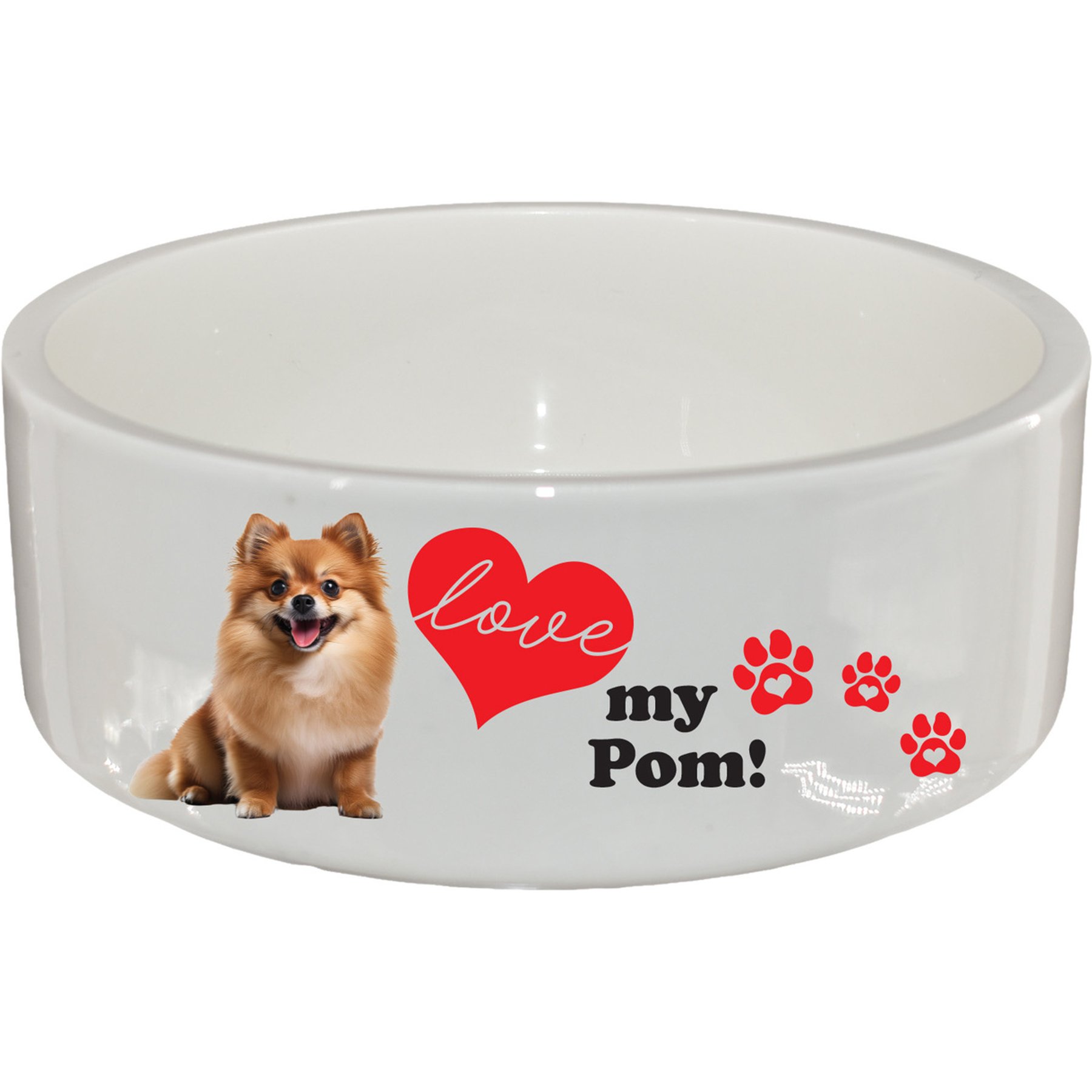 The Memory Company I Love My Pomeranian Ceramic Pet Bowl, 2.5-cups
