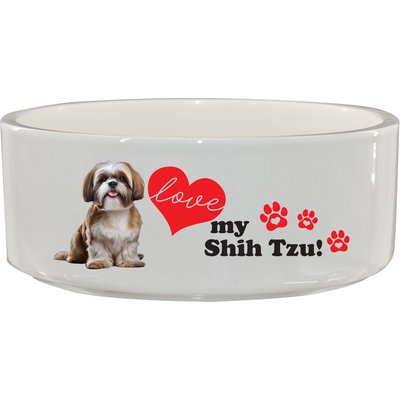 The Memory Company The Memory Company I Love My Shih Tzu Ceramic Pet Bowl, 3.75-cups