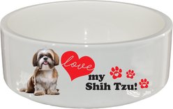 The Memory Company I Love My Shih Tzu Ceramic Pet Bowl, 2.5-cups