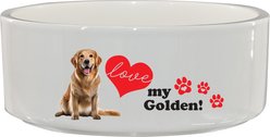 The Memory Company I Love My Golden Retriever Ceramic Pet Bowl, 3.75-cups