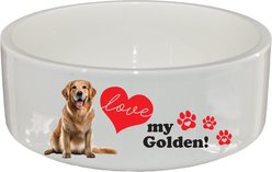 The Memory Company I Love My Golden Retriever Ceramic Pet Bowl, 2.5-cups
