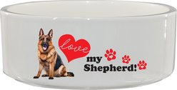 The Memory Company I Love My German Shepherd Ceramic Pet Bowl, 3.75-cups