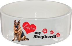 The Memory Company I Love My German Shepherd Ceramic Pet Bowl, 2.5-cups