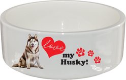The Memory Company I Love My Siberian Husky Ceramic Pet Bowl, 2.5-cups