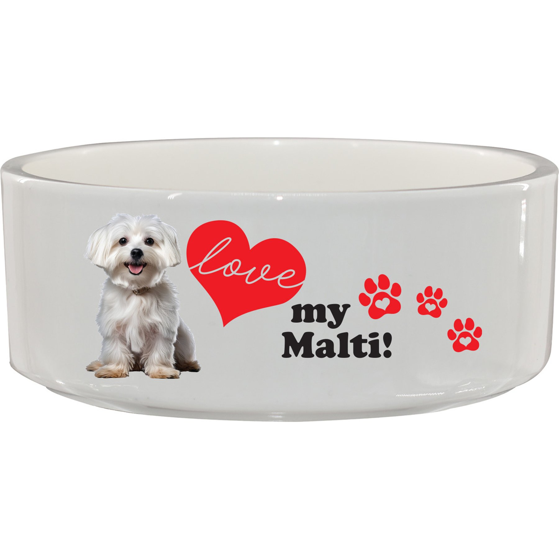 The Memory Company I Love My Maltese Ceramic Pet Bowl, 3.75-cups