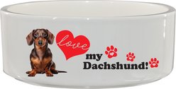 The Memory Company I Love My Dachshund Ceramic Pet Bowl, 3.75-cups