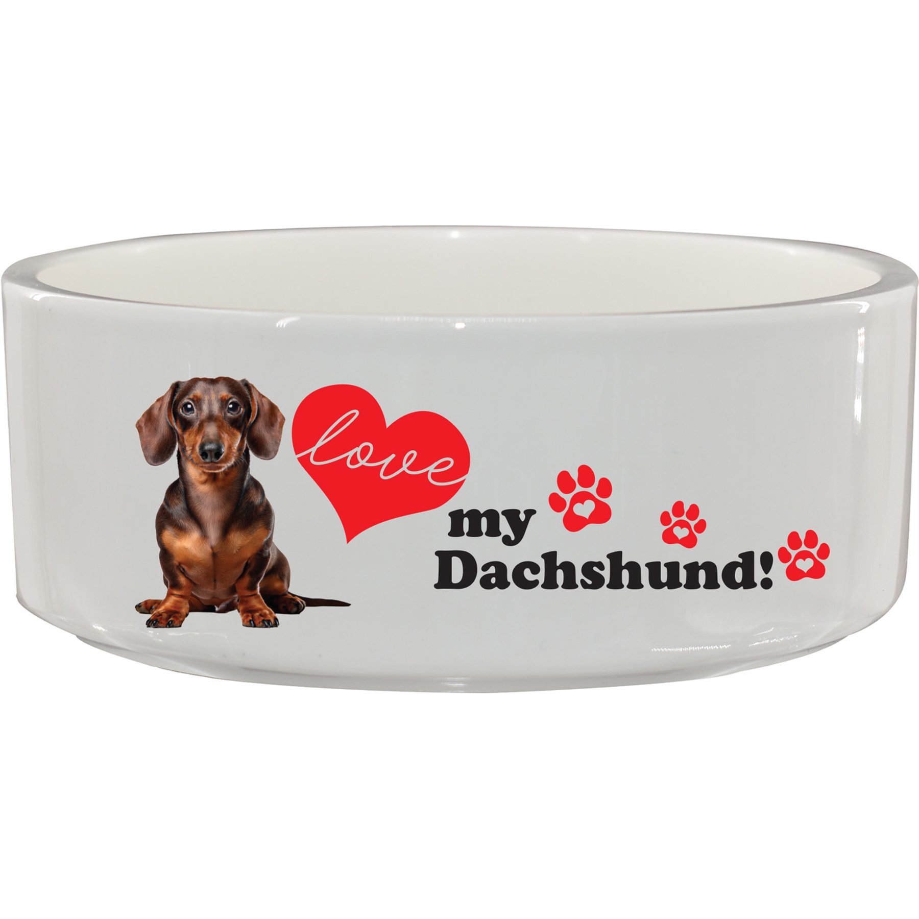 The Memory Company I Love My Dachshund Ceramic Pet Bowl, 3.75-cups