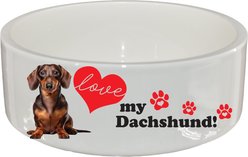 The Memory Company I Love My Dachshund Ceramic Pet Bowl, 2.5-cups