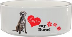 The Memory Company I Love My Great Dane Ceramic Pet Bowl, 3.75-cups