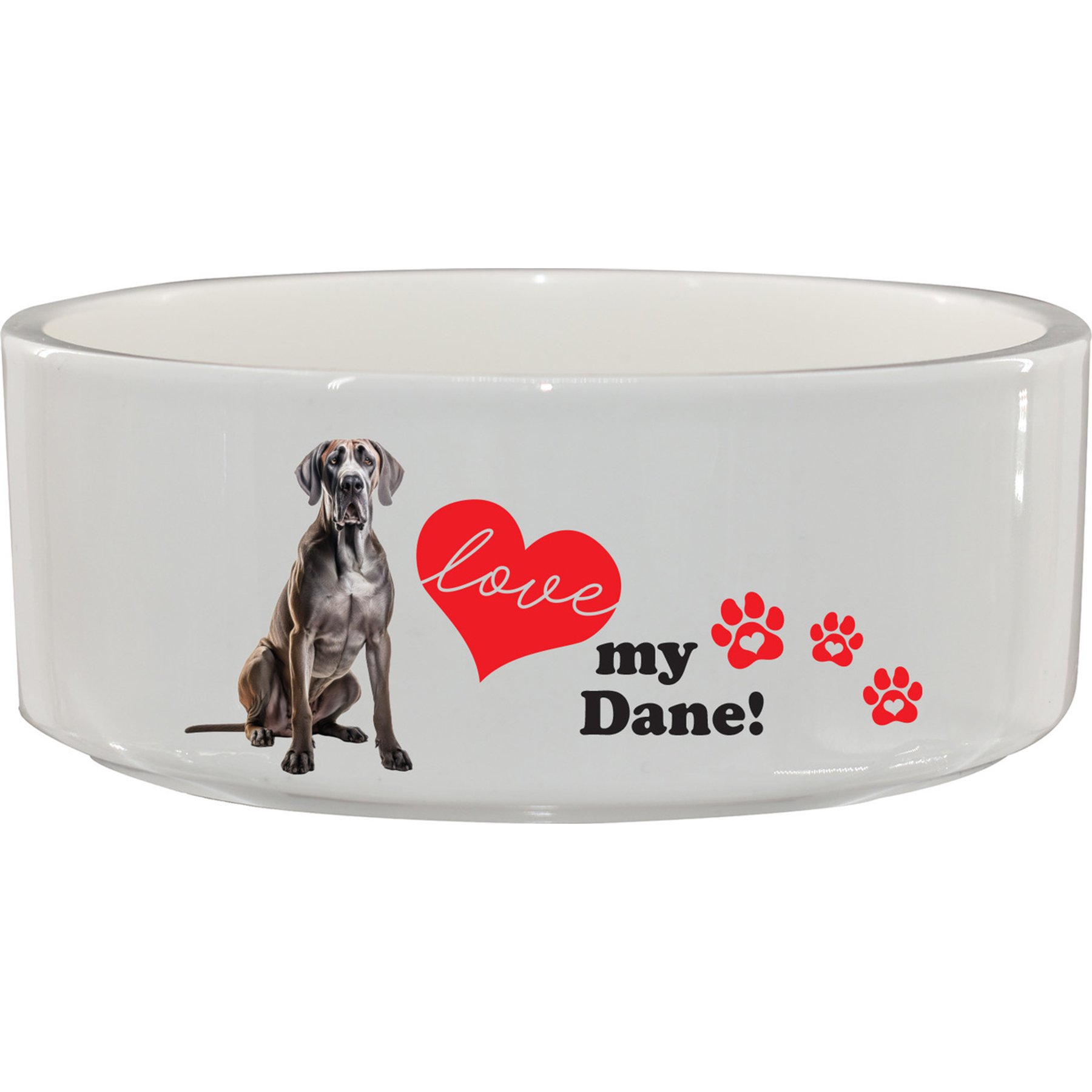 The Memory Company I Love My Great Dane Ceramic Pet Bowl, 3.75-cups