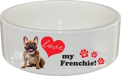 The Memory Company I Love My French Bulldog Ceramic Pet Bowl, 2.5-cups