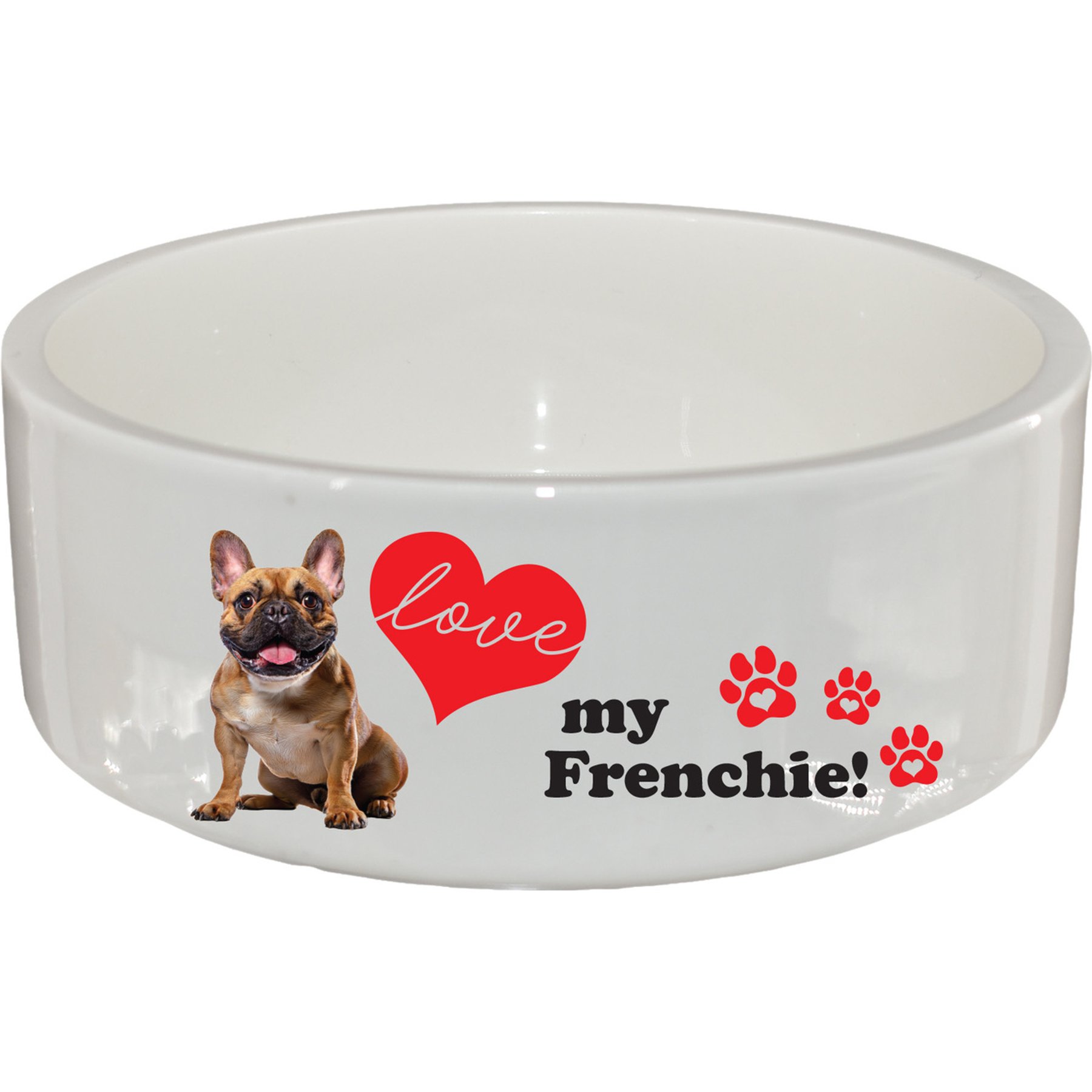 The Memory Company I Love My French Bulldog Ceramic Pet Bowl, 2.5-cups