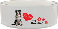 The Memory Company I Love My Border Collie Ceramic Pet Bowl, 3.75-cups