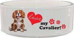 The Memory Company I Love My Cavalier King Charles Ceramic Pet Bowl, 3.75-cups
