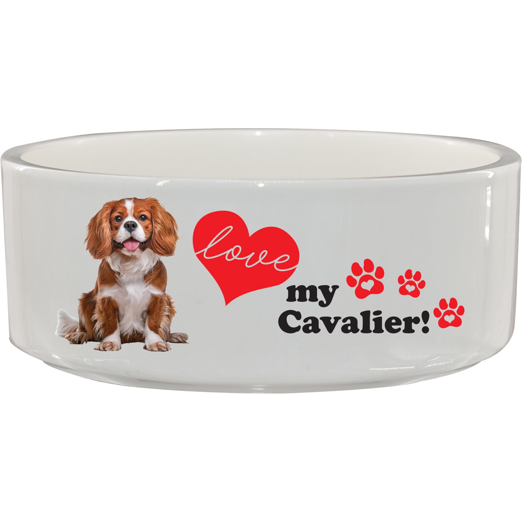 The Memory Company I Love My Cavalier King Charles Ceramic Pet Bowl, 3.75-cups