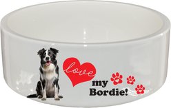 The Memory Company I Love My Border Collie Ceramic Pet Bowl, 2.5-cups