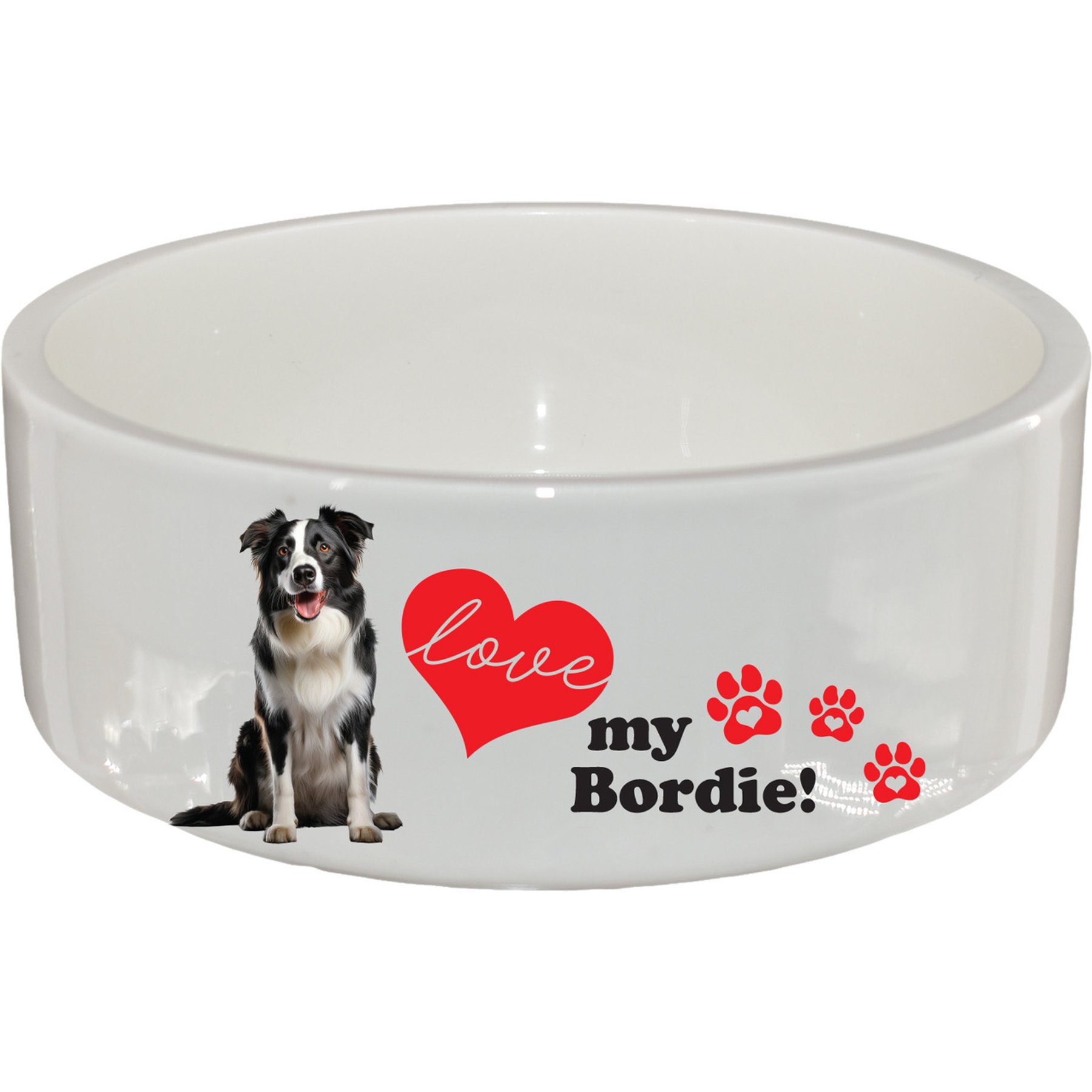 The Memory Company I Love My Border Collie Ceramic Pet Bowl, 2.5-cups
