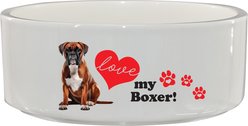 The Memory Company I Love My Boxer Ceramic Pet Bowl, 3.75-cups