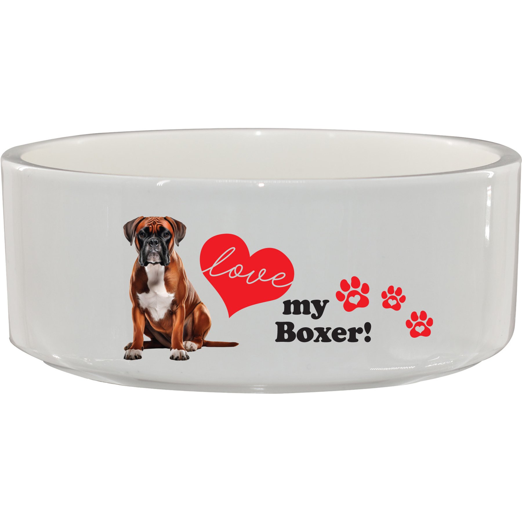 The Memory Company I Love My Boxer Ceramic Pet Bowl, 3.75-cups