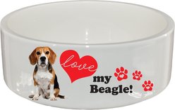 The Memory Company I Love My Beagle Ceramic Pet Bowl, 2.5-cups