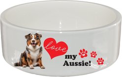 The Memory Company I Love My Australian Shepherd Ceramic Pet Bowl, 2.5-cups