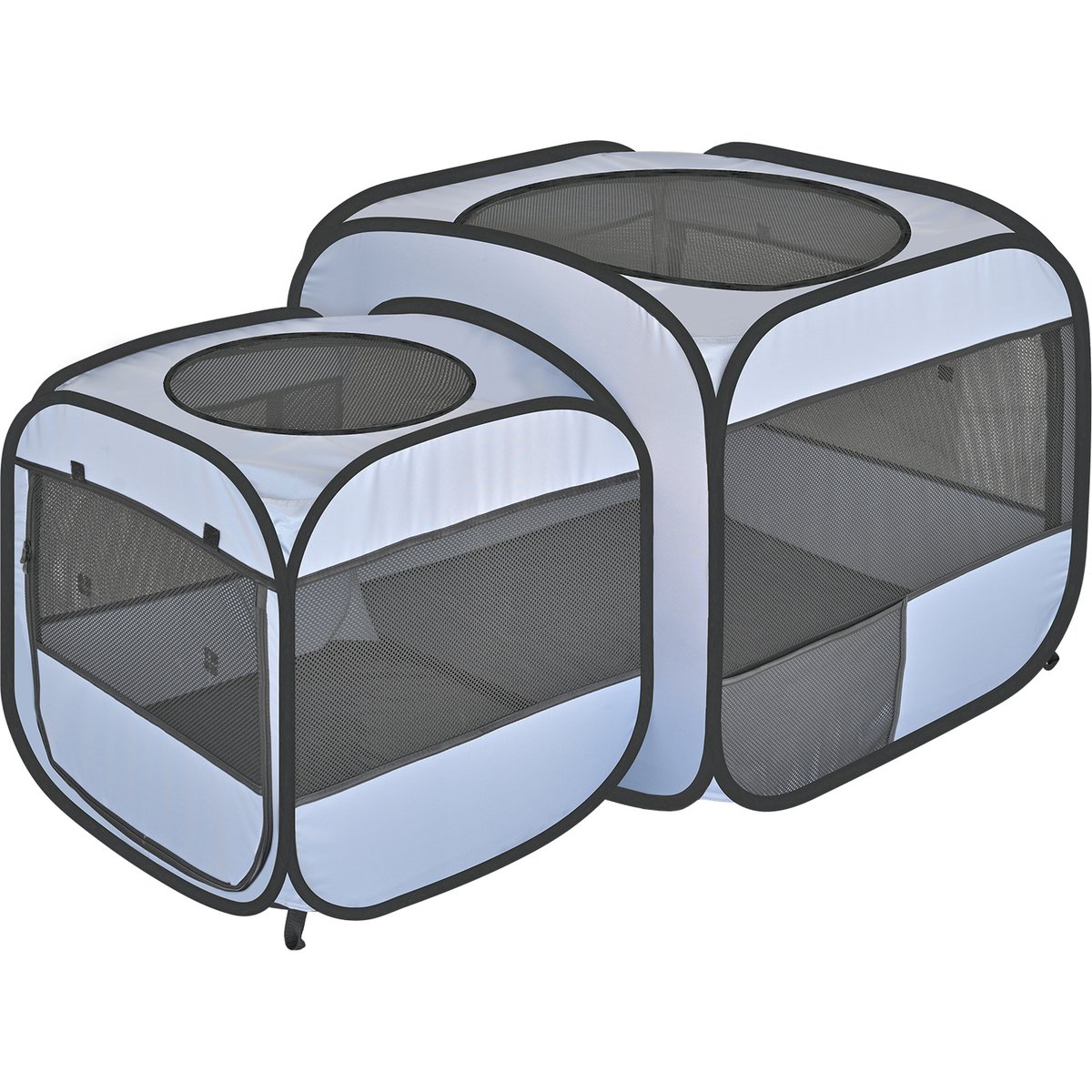 EighteenTek Pop up Portable Dog & Cat Playpen, Grey, Large