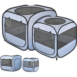 EIGHTEENTEK 2-in-1 Portable Cat Playpen, Grey, Large - Chewy.com