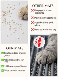 furrybaby Silicone Polka Dot Design Cat Litter Mat, White, 37.4 x 25.6-in slide 2 of 9
