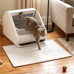 furrybaby Silicone Polka Dot Design Cat Litter Mat, White, 37.4 x 25.6-in slide 1 of 9
