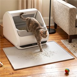 furrybaby Silicone Polka Dot Design Cat Litter Mat, Grey, 33.5 x 23.6-in