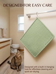 furrybaby Silicone Teardrop Pattern Cat Litter Mat, 15.7 x 23.6-in, Green slide 2 of 9