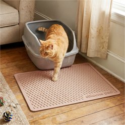 furrybaby Silicone Teardrop Pattern Cat Litter Mat, 15.7 x 23.6-in, Brown