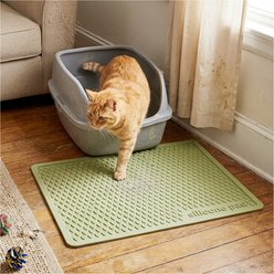 furrybaby Silicone Teardrop Pattern Cat Litter Mat, 15.7 x 23.6-in, Green slide 1 of 9