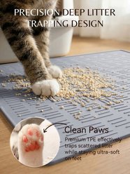 furrybaby Silicone Dash Pattern Cat Litter Mat, Grey, 30 x 20.9-in slide 2 of 9