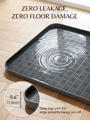 furrybaby Silicone Diamond Textured Waterproof & Non-Slip Cat Litter Mat, Grey, 19.7 x 23.6-in slide 2 of 9
