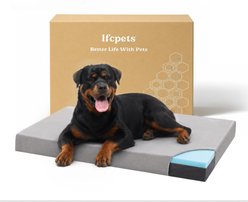 LFC PETS Orthopedic Memory Foam Dog Bed with Removable Cover, Grey, XX-Large
