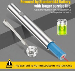 Kseroo 2‑Mode Interactive AA Battery Powered Dog & Cat Toy, Silver slide 2 of 6