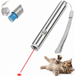 Kseroo 2‑Mode Interactive AA Battery Powered Dog & Cat Toy, Silver