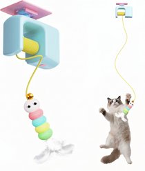 Kseroo USB‑C Rechargeable Automatic String Feather Interactive Scratcher Cat Toy, Blue