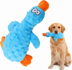 Kseroo Mellow Calming Duck Durable Quack Sound Chew & Plush Dog Toy, Blue