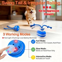 Kseroo Automatic Rolling Ball Dog Toy with Rope, Blue slide 2 of 7
