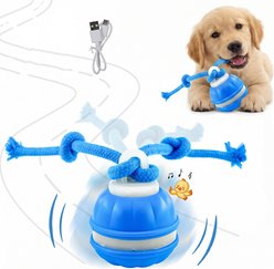 Kseroo Automatic Rolling Ball Dog Toy with Rope, Blue