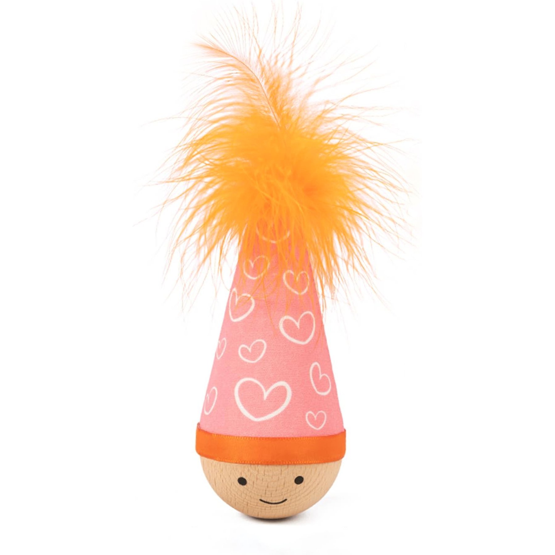 Kseroo Self-Righting Tumbler & Beechwood Interactive Training Motion Cat Toy with Feather, Pink