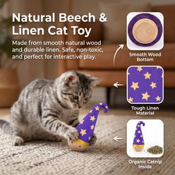 Kseroo Wooden Wobble Training Motion Cat Toy with Catnip & Self-Righting Tumbler, Blue slide 2 of 8