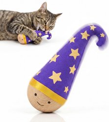 Kseroo Wooden Wobble Training Motion Cat Toy with Catnip & Self-Righting Tumbler, Blue