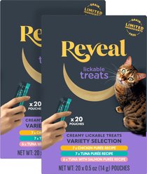 Reveal Natural Puree Variety Selection Lickable Cat Treat, 40 count bundle